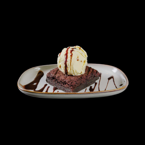 Chocolate fudge brownie and ice-cream
